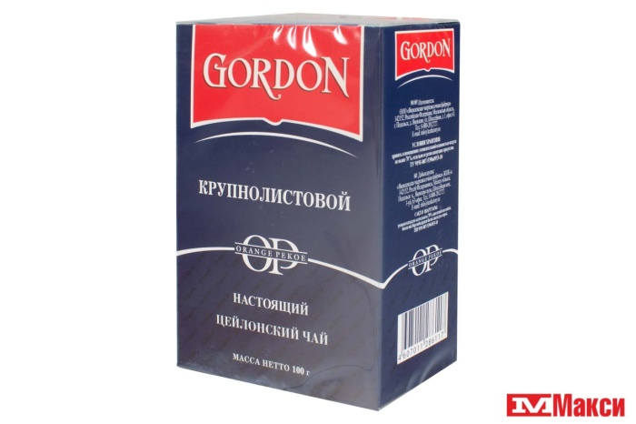 ЧАЙ ЧЕРНЫЙ "GORDON" ЦЕЙЛОНСКИЙ КРУПНЫЙ ЛИСТ 100Г 
