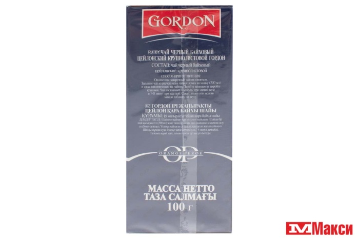 ЧАЙ ЧЕРНЫЙ "GORDON" ЦЕЙЛОНСКИЙ КРУПНЫЙ ЛИСТ 100Г 
