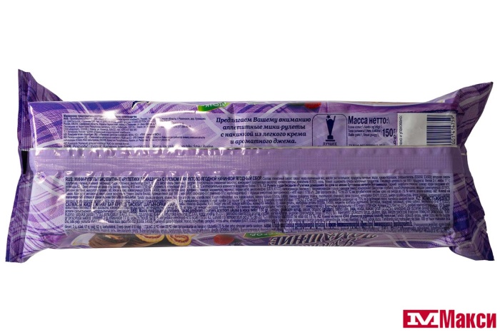 РУЛЕТИКИ "ДОМАШНИЕ" В АССОРТИМЕНТЕ 150Г (РАМЕНСКИЙ КК)(ягодное ассорти)