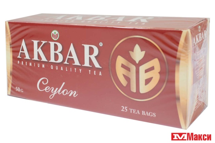 ЧАЙ (AKBAR) "АКБАР" CEYLON ЧЕРНЫЙ 25ПАК.