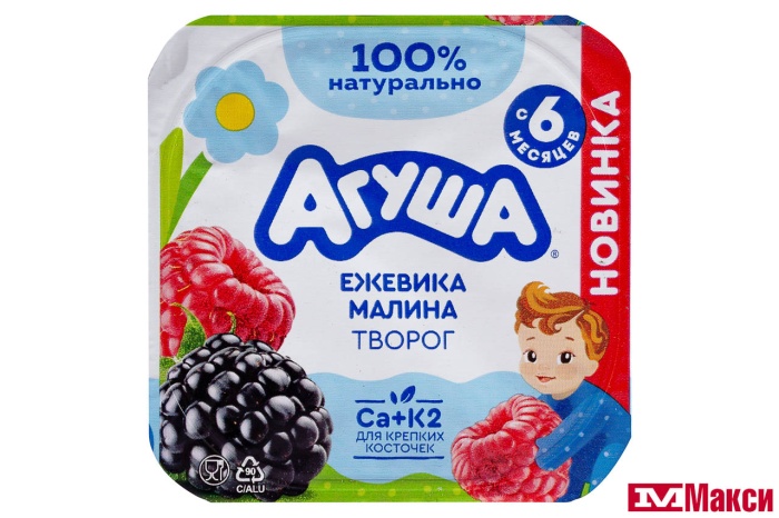 ТВОРОГ "АГУША" ФРУКТОВЫЙ 3,9% 100Г (ВИММ-БИЛЛЬ-ДАНН) (БЗМЖ)(ежевика-малина)