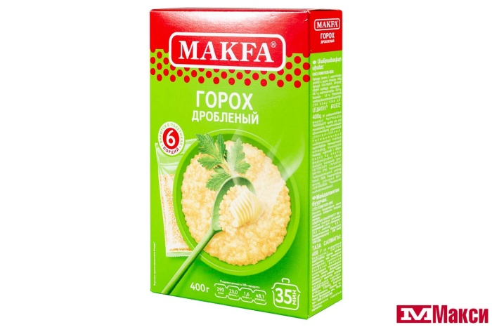 КРУПА ГОРОХ "МАКФА" 400Г ВАРОЧНЫЕ ПАКЕТЫ (806-4)
