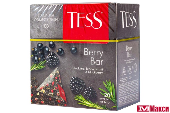 ЧАЙ "TESS" BERRY BAR ЧЕРНЫЙ 20 ПАКЕТИКОВ-ПИРАМИДОК (ОРИМИ-ТРЭЙД)