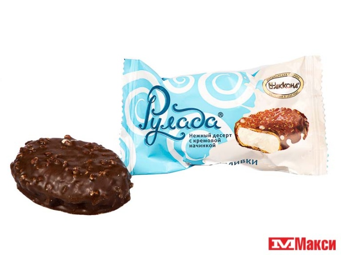 ШОКОЛАДНЫЕ КОНФЕТЫ "РУЛАДА" СЛИВКИ ДЕСЕРТ С КРЕМОВОЙ НАЧИНКОЙ (АККОНД)