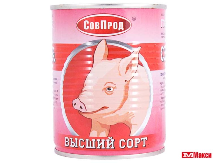 СВИНИНА ТУШЕНАЯ "СОВПРОД" ГОСТ 338Г Ж/Б С КЛЮЧОМ