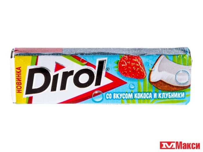 ЖЕВАТЕЛЬНАЯ РЕЗИНКА "DIROL" ПОДУШЕЧКИ 13,6Г (МОН' ДЭЛИС РУСЬ)(кокос и клубника)