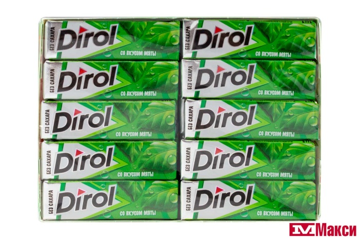 ЖЕВАТЕЛЬНАЯ РЕЗИНКА "DIROL" ПОДУШЕЧКИ 13,6Г (МОН' ДЭЛИС РУСЬ)(мята)