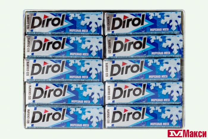 ЖЕВАТЕЛЬНАЯ РЕЗИНКА "DIROL" ПОДУШЕЧКИ 13,6Г (МОН' ДЭЛИС РУСЬ)(морозная мята)