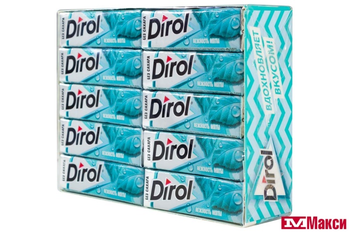 ЖЕВАТЕЛЬНАЯ РЕЗИНКА "DIROL" ПОДУШЕЧКИ 13,6Г (МОН' ДЭЛИС РУСЬ)(сладкая мята)