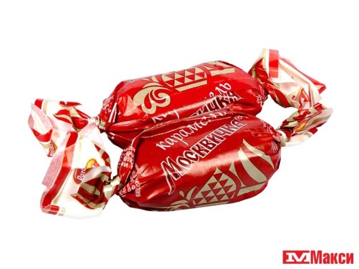КАРАМЕЛЬ В ШОКОЛАДНОЙ ГЛАЗУРИ  "МОСКВИЧКА" (РОТ-ФРОНТ)(классическая)
