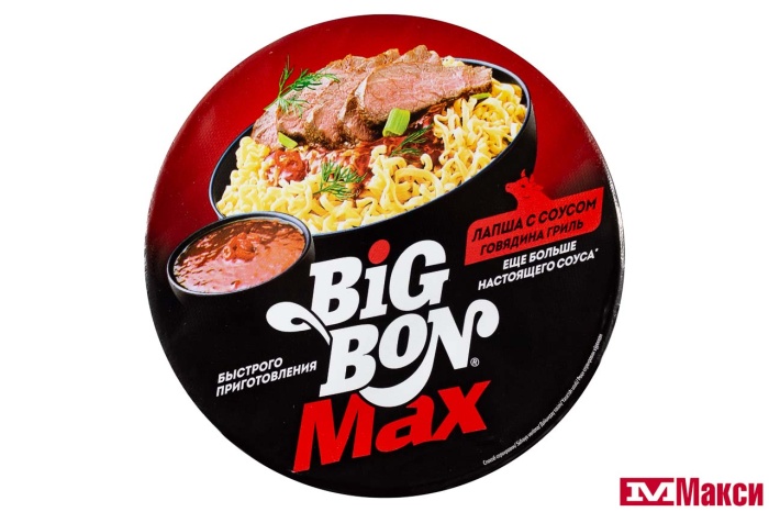 ЛАПША БЫСТРОГО ПРИГОТОВЛЕНИЯ "БИГ БОН" С СОУСОМ 95Г(говядина)