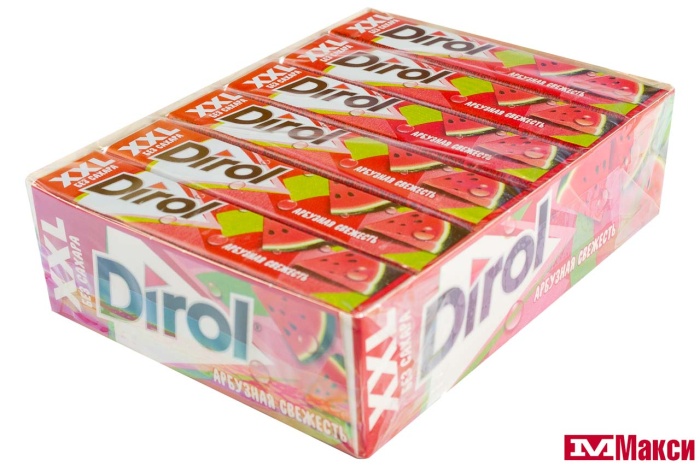 ЖЕВАТЕЛЬНАЯ РЕЗИНКА "DIROL" XXL 19Г (МОН' ДЭЛИС РУСЬ)(со вкусом арбуза)