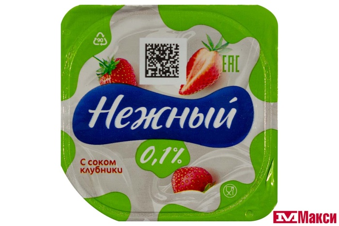 ПРОДУКТ ЙОГУРТНЫЙ С СОКОМ "НЕЖНЫЙ" ЛЕГКИЙ 0,1% 95Г (CAMPINA) (БЗМЖ)(с соком клубники)
