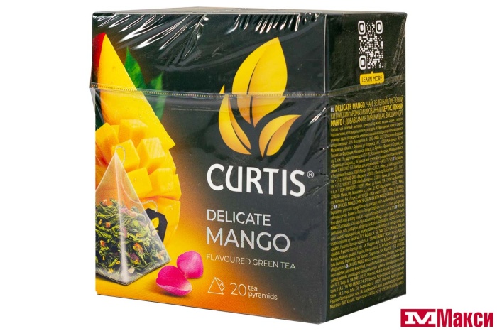 ЧАЙ "CURTIS" DELICATE MANGO ЗЕЛЕНЫЙ СО ВКУСОМ МАНГО 20 ПАКЕТИКОВ-ПИРАМИДОК С ЯРЛЫЧКАМИ (МАЙ)