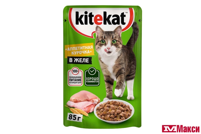 КОРМ ДЛЯ КОШЕК "КИТИКЕТ" 85Г ПАУЧ(курица в желе)