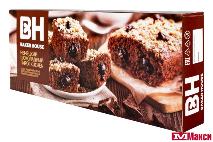 ПИРОГ "BAKER HOUSE" НЕМЕЦКИЙ KUCHEN ШОКОЛАДНЫЙ 350Г (РАМЕНСКИЙ КК)