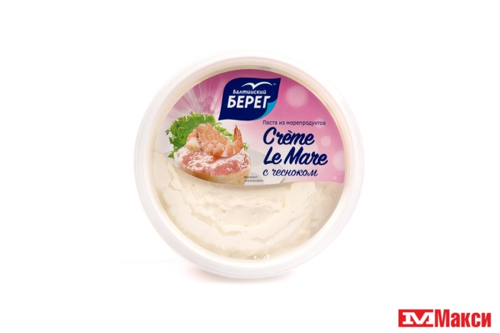 ПАСТА ИЗ МОРЕПРОДУКТОВ "CREME LE MARE" 150Г В АССОРТИМЕНТЕ (БАЛТИЙСКИЙ БЕРЕГ)(с чесноком)