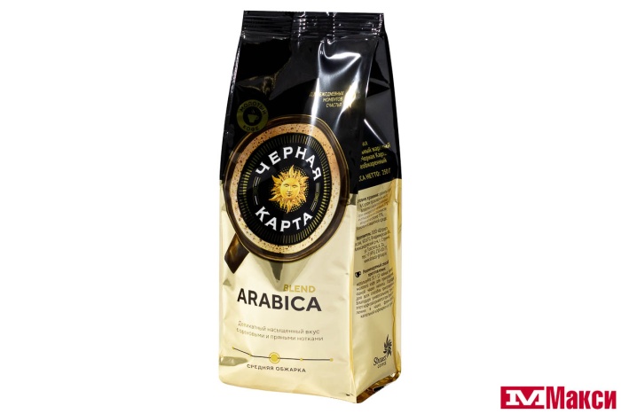 КОФЕ МОЛОТЫЙ "ЧЕРНАЯ КАРТА" 250Г ПАКЕТ (ШТРАУС)