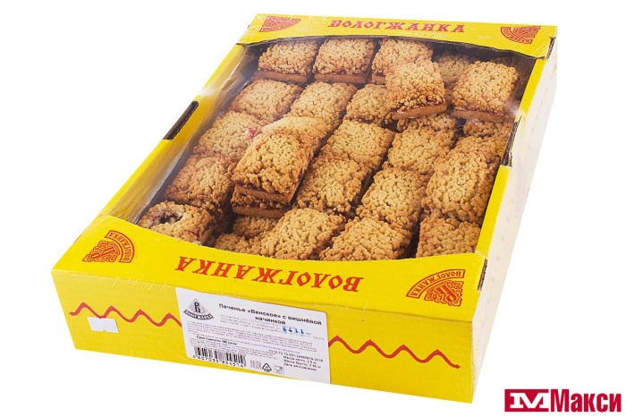 ПЕЧЕНЬЕ  "ВЕНСКОЕ" С ВИШНЕВОЙ НАЧИНКОЙ (ВОЛОГЖАНКА)