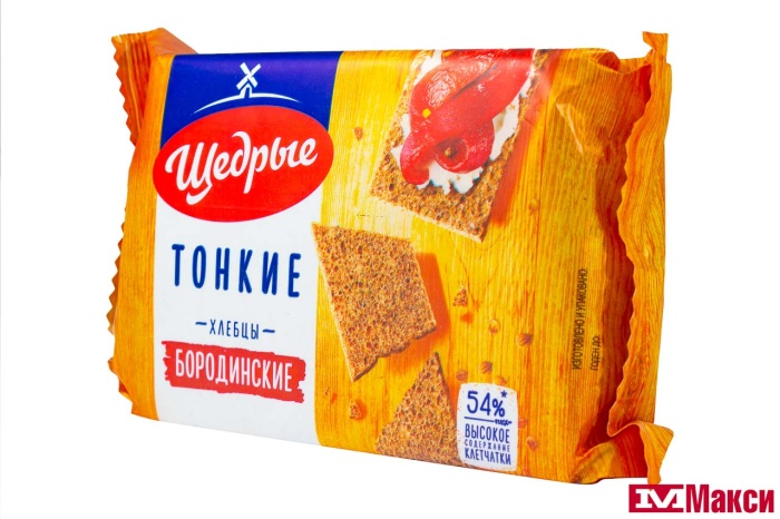 ХЛЕБЦЫ БОРОДИНСКИЕ ТОНКИЕ "ЩЕДРЫЕ" 170Г
