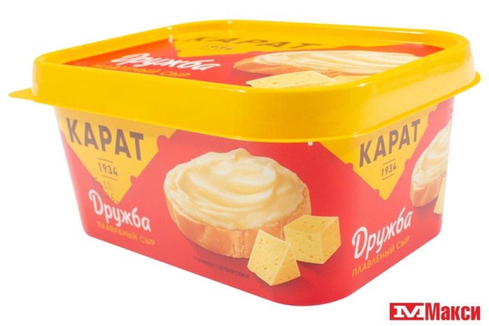 СЫР ПЛАВЛЕНЫЙ "ДРУЖБА" 45% 400Г ПЛАСТИК (КАРАТ) (БЗМЖ)