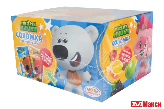 СОЛОМКА ФРУКТОВАЯ С САХАРНОЙ ПУДРОЙ 7Г (КОНФИТРЕЙД)