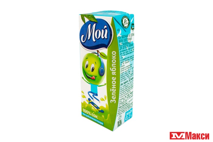 СОК "МОЙ" ЯБЛОЧНЫЙ ИЗ ЗЕЛЕНЫХ ЯБЛОК 0,2Л ТЕТРА-ПАК (САДЫ ПРИДОНЬЯ)
