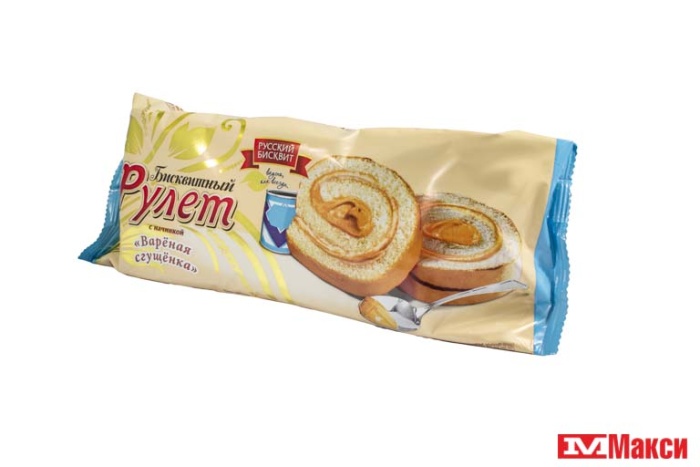 РУЛЕТ "РУССКИЙ БИСКВИТ" 300Г(вареная сгущенка)