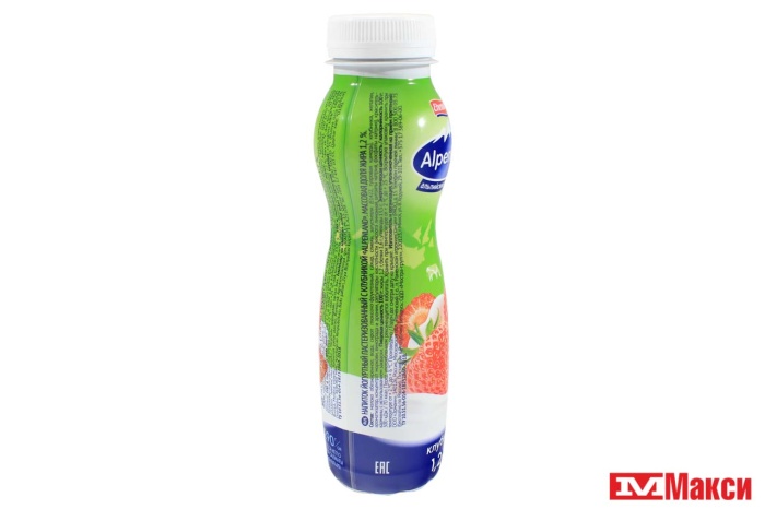 ЙОГУРТНЫЙ НАПИТОК "АЛЬПЕНЛЭНД" 1,2% 290Г (ЭРМАНН) (БЗМЖ)(с клубникой)