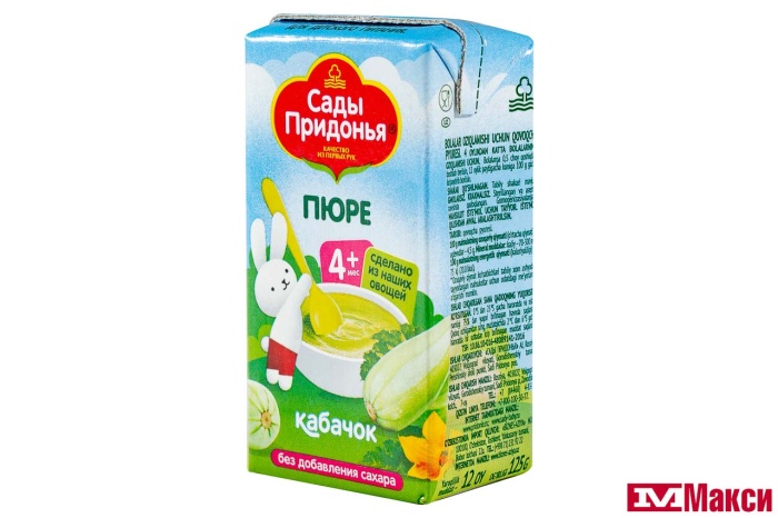 ПЮРЕ "САДЫ ПРИДОНЬЯ" ОВОЩНОЕ 125Г В АССОРТИМЕНТЕ (САДЫ ПРИДОНЬЯ)(кабачок)