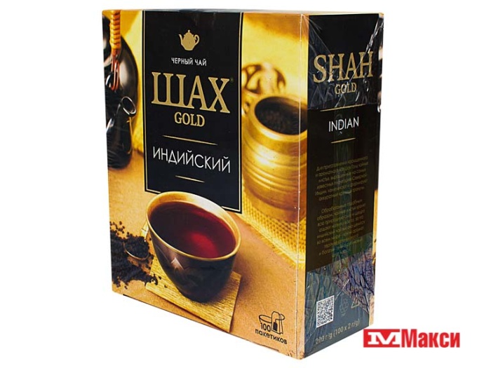 ЧАЙ "ШАХ" ГОЛД ИНДИЙСКИЙ ЧЕРНЫЙ 100ПАК. (ОРИМИ-ТРЭЙД) 