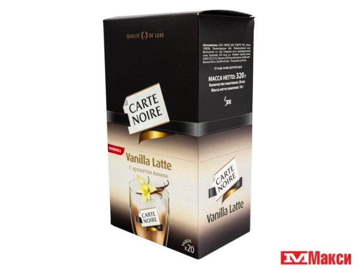 КОФЕЙНЫЙ НАПИТОК (JDE) "CARTE NOIRE" VANILLA LATTE 16Г