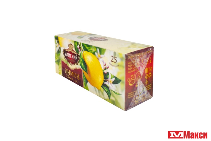 ЧАЙ "МАЙСКИЙ" ЛИМОН ЧЕРНЫЙ АРОМАТИЗИРОВАННЫЙ 25 ПАКЕТИКОВ (МАЙ)