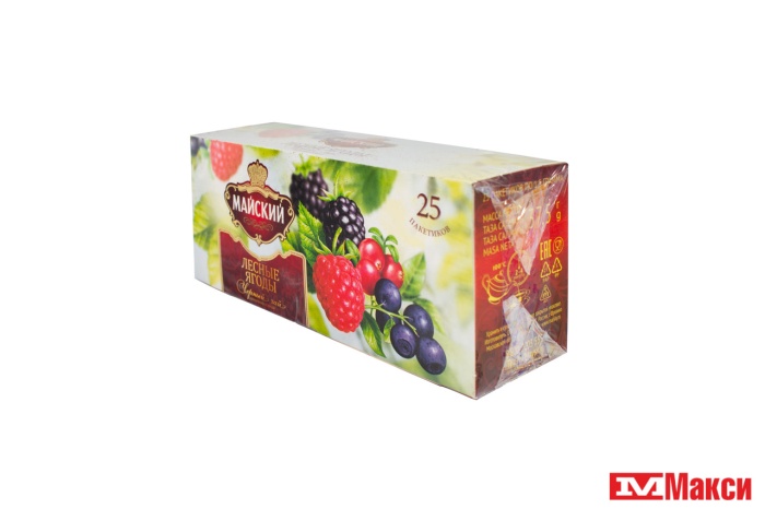 ЧАЙ "МАЙСКИЙ" ЧЕРНЫЙ АРОМАТИЗИРОВАННЫЙ ЛЕСНЫЕ ЯГОДЫ 25 ПАКЕТИКОВ (МАЙ)