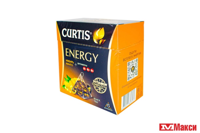 ЧАЙ (МАЙ) "CURTIS" ENERGY ЧЕРН.С ВИТАМИНАМИ 15ПИРАМИДОК