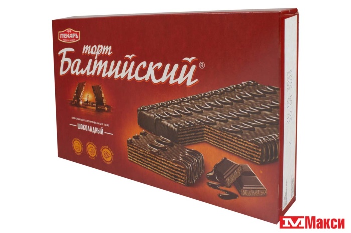 ТОРТ "БАЛТИЙСКИЙ" ШОКОЛАДНЫЙ 320Г (ПЕКАРЬ)
