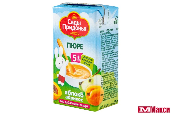 ПЮРЕ "САДЫ ПРИДОНЬЯ" ЯБЛОКО-АБРИКОС Б/САХАРА 125Г