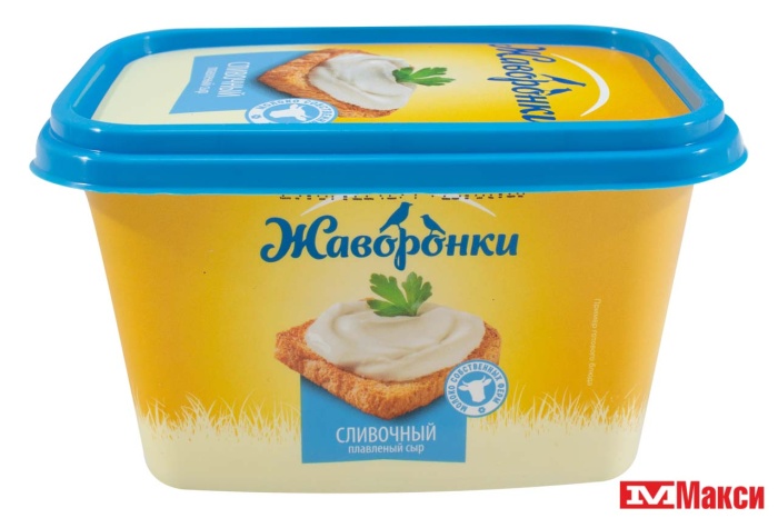 СЫР ПЛАВЛЕНЫЙ "ЖАВОРОНКИ" 40% 370Г (ЯСТРО) (БЗМЖ)(сливочный)