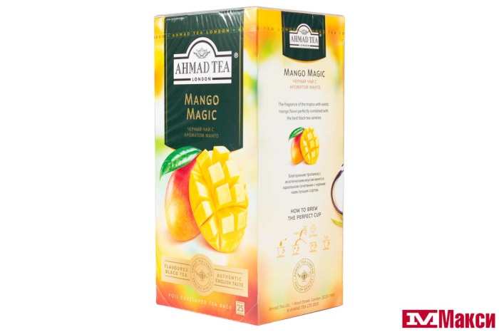 ЧАЙ "AHMAD TEA" МАГИЯ МАНГО ЧЕРНЫЙ 25ПАКЕТИКОВ