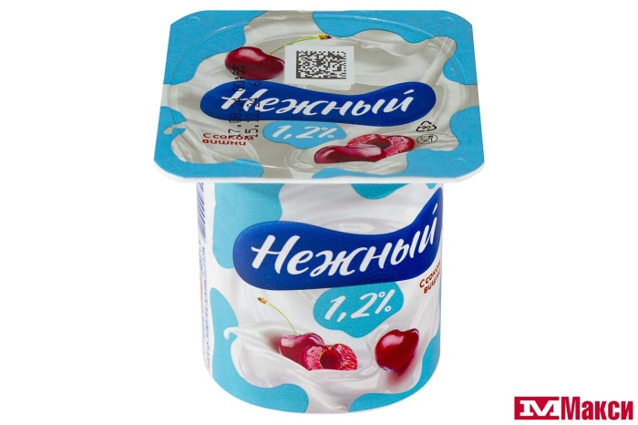 ПРОДУКТ ЙОГУРТНЫЙ С СОКОМ "НЕЖНЫЙ" 1,2% 100Г (CAMPINA) (БЗМЖ)(вишня)