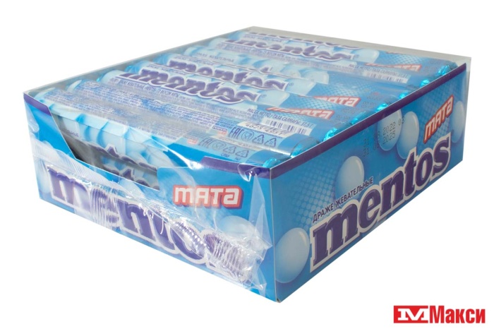 ЖЕВАТЕЛЬНОЕ ДРАЖЕ "MENTOS" 37,5Г (VAN MELLE)(мята)