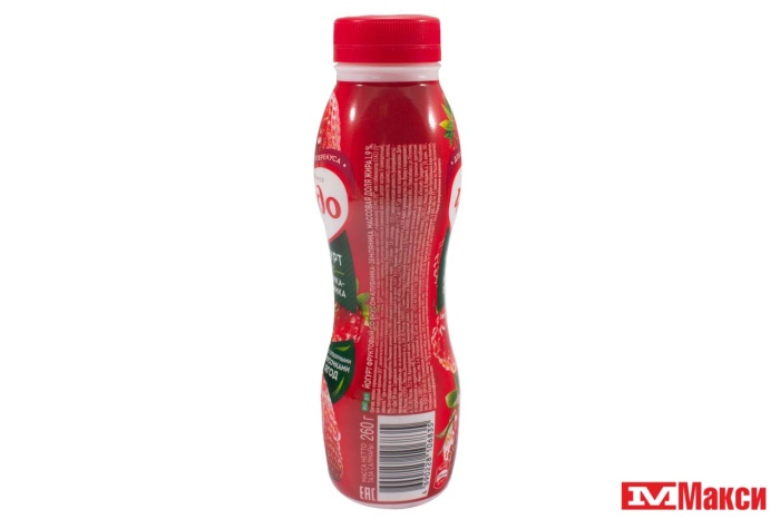 ЙОГУРТ ПИТЬЕВОЙ "ЧУДО" 1,9-2% 260Г (ВБД) (БЗМЖ)(клубника-земляника)