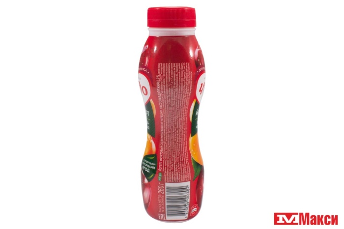 ЙОГУРТ ПИТЬЕВОЙ "ЧУДО" 1,9-2% 260Г (ВБД) (БЗМЖ)(вишня-черешня)