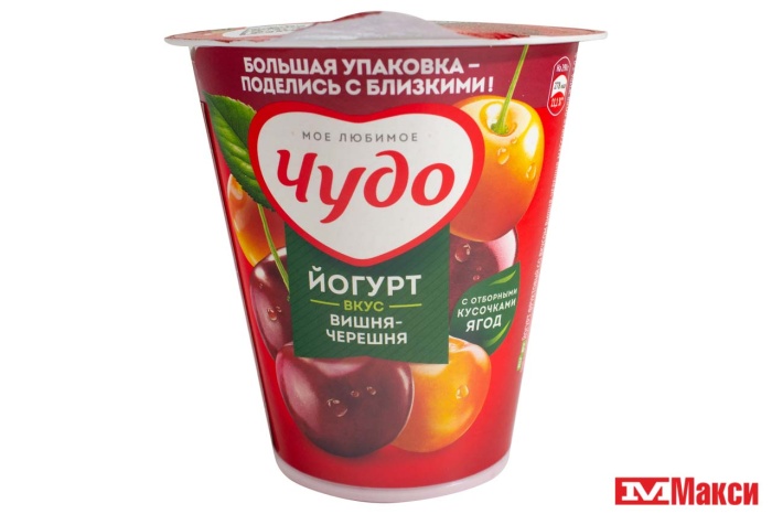 ЙОГУРТ "ЧУДО" ФРУКТОВЫЙ 2% 290Г (ВБД) (БЗМЖ)(вишня-черешня)