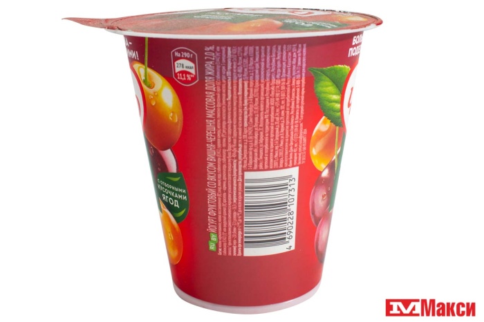 ЙОГУРТ "ЧУДО" ФРУКТОВЫЙ 2% 290Г (ВБД) (БЗМЖ)(вишня-черешня)