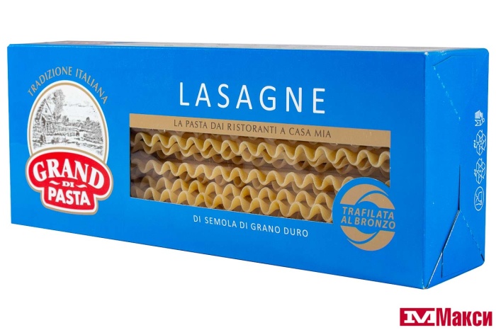 МАКАРОННЫЕ ИЗДЕЛИЯ "GRAND DI PASTA" LASAGNE 500Г (МАКФА)