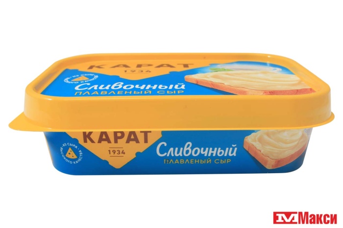 СЫР ПЛАВЛЕНЫЙ "СЛИВОЧНЫЙ" 45% 200Г (КАРАТ) (БЗМЖ)