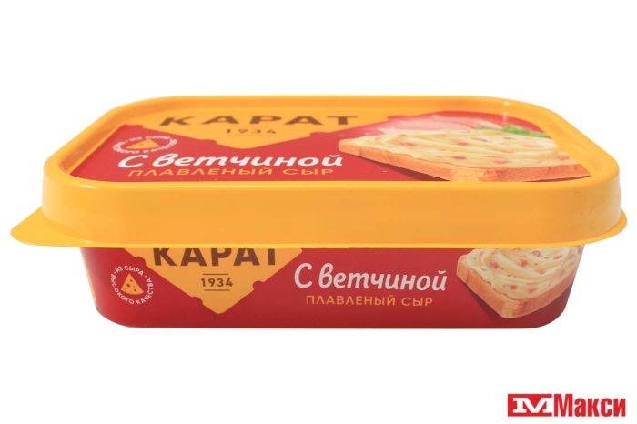 СЫР ПЛАВЛЕНЫЙ "СЛИВОЧНЫЙ" С ВЕТЧИНОЙ 45% 200Г (КАРАТ) (БЗМЖ)