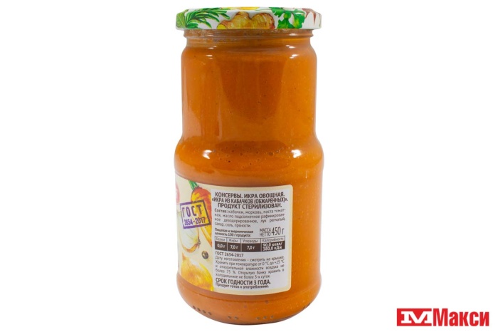 ИКРА ИЗ КАБАЧКОВ 450Г СТ/Б (ПИКАНТА) 