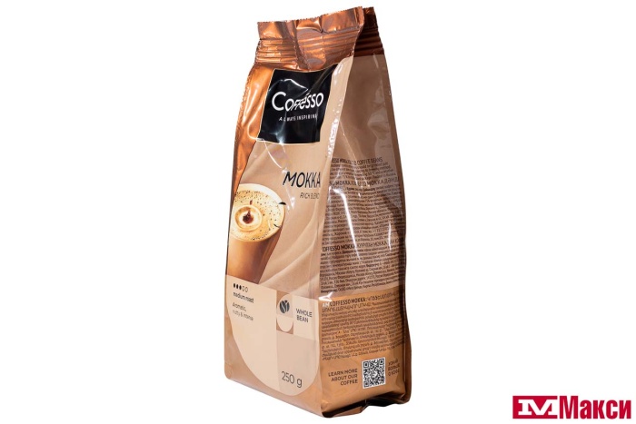 КОФЕ В ЗЕРНАХ "COFFESSO" MOKKA 250Г ПАКЕТ (МАЙ)